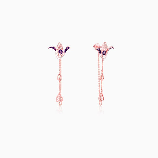 Rose Gold Shy Ebony Earrings