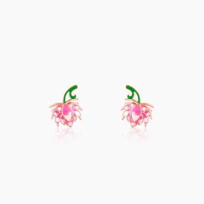 Rose Gold Bewitching Brahma Kamal Convertible Earrings