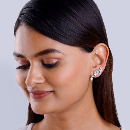 Silver Snowy Safed Musli Earrings