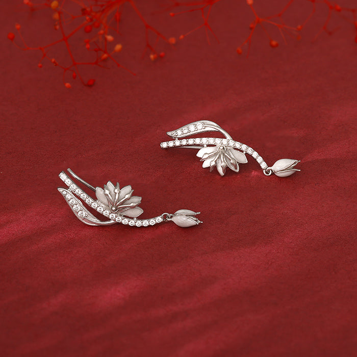 Silver Snowy Safed Musli Earrings