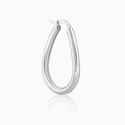 Silver Tapered Hoop Earrings