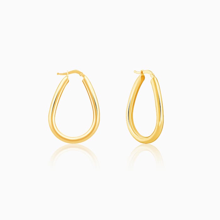 Golden Tapered Hoop Earrings