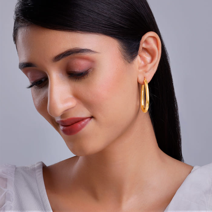 Golden Tapered Hoop Earrings