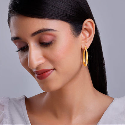 Golden Tapered Hoop Earrings