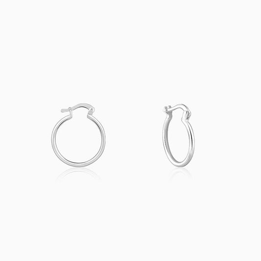 Silver Work Hoop Earrings