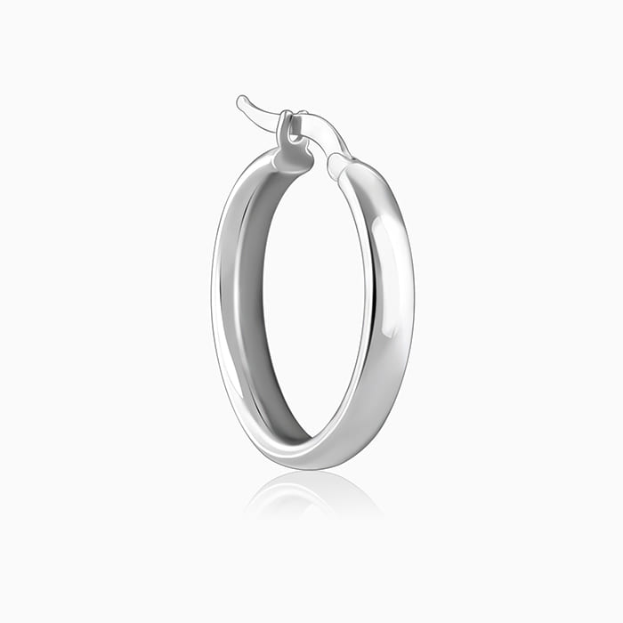 Silver Elegant Round Hoop Earring