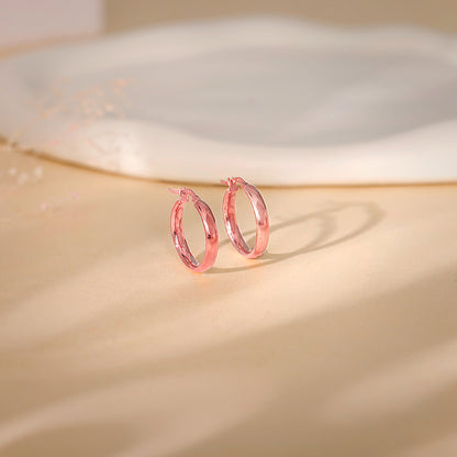 Rose Gold Circular Hoop Earrings