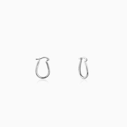 Silver Classic Flagon Hoop Earrings