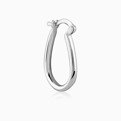 Silver Classic Flagon Hoop Earrings