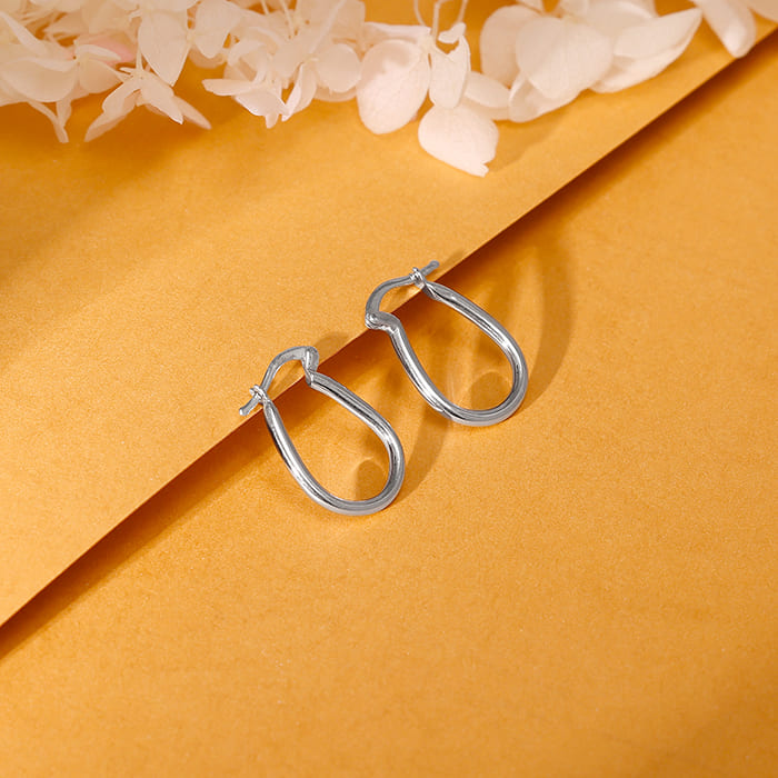 Silver Classic Flagon Hoop Earrings