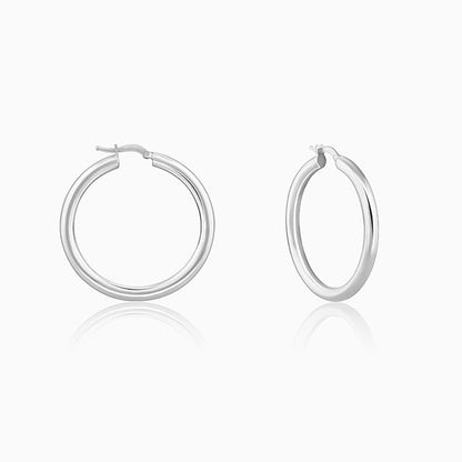 Silver Round Hoop Earring