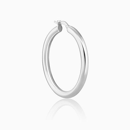 Silver Round Hoop Earring