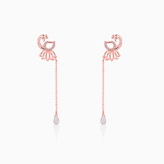 Rose Gold Morni Shine Drop Earrings