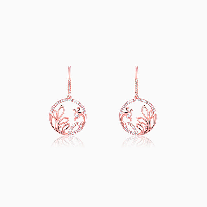 Rose Gold Mayura Hoop Earrings