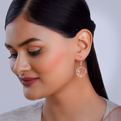 Rose Gold Mayura Hoop Earrings