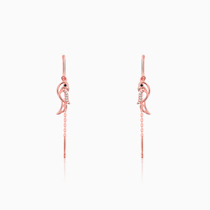 Rose Gold Cute Parrot Sui Dhaga Earrings