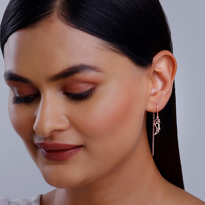 Rose Gold Cute Parrot Sui Dhaga Earrings