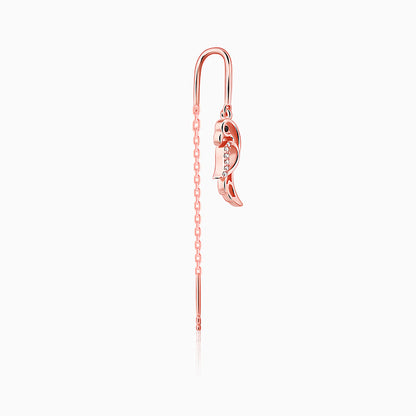 Rose Gold Cute Parrot Sui Dhaga Earrings