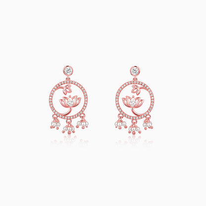 Rose Gold Blooming Lotus Earrings