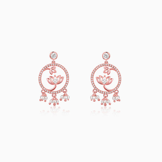 Rose Gold Blooming Lotus Earrings