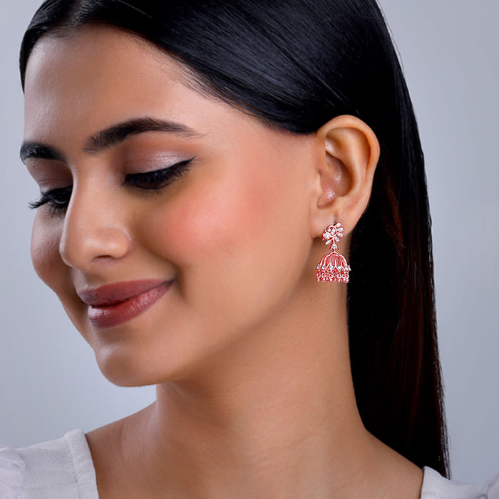 Rose Gold Sundar Mor Jhumki