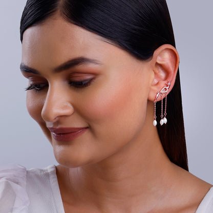 Rose Gold Beautiful Mor Climber Earrings