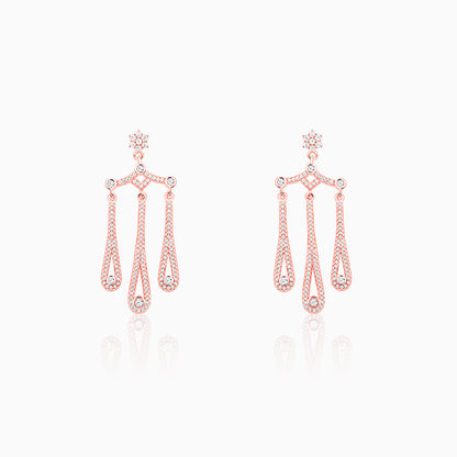 Rose Gold Gleaming Spark Earrings