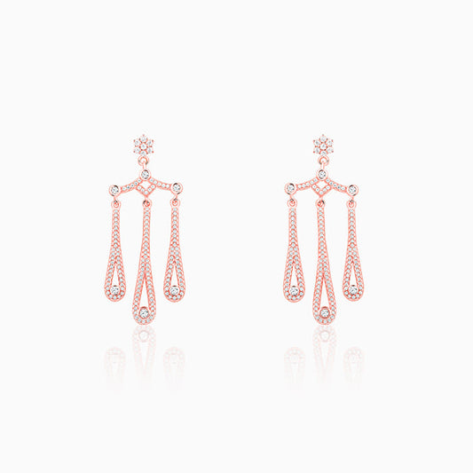 Rose Gold Gleaming Spark Earrings