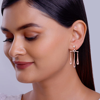 Rose Gold Gleaming Spark Earrings