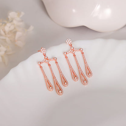 Rose Gold Gleaming Spark Earrings