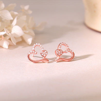 Rose Gold Best Love Earrings