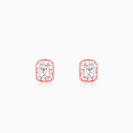 Rose Gold Joyful Square Earrings