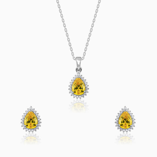 Silver Yellow Drop Set