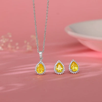 Silver Yellow Drop Set