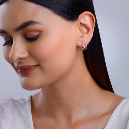 Rose Gold Elegant Peacock Earrings