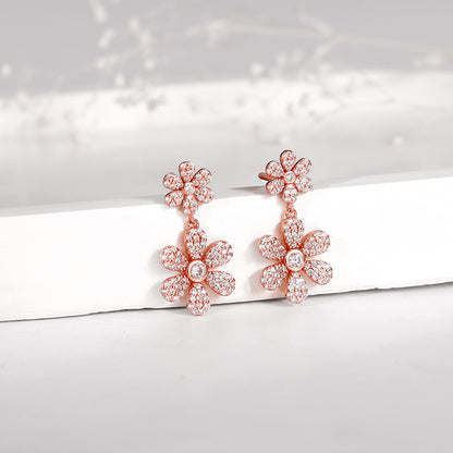 Rose Gold Stunning Flower Earrings