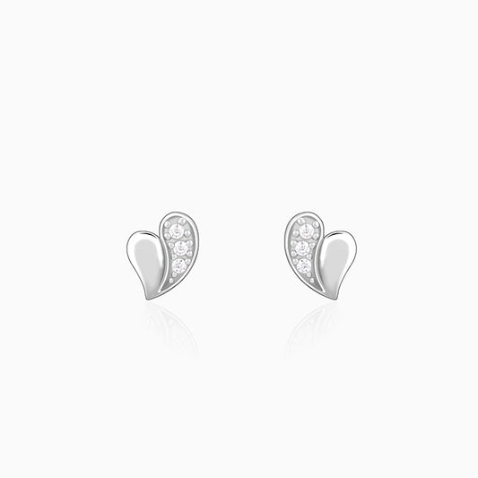 Silver Bonded Love Stud Earrings