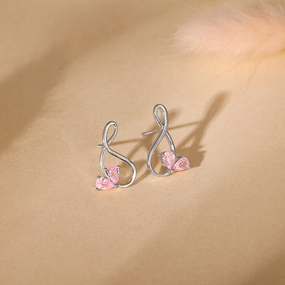 Silver Blush of Infinity Earrings