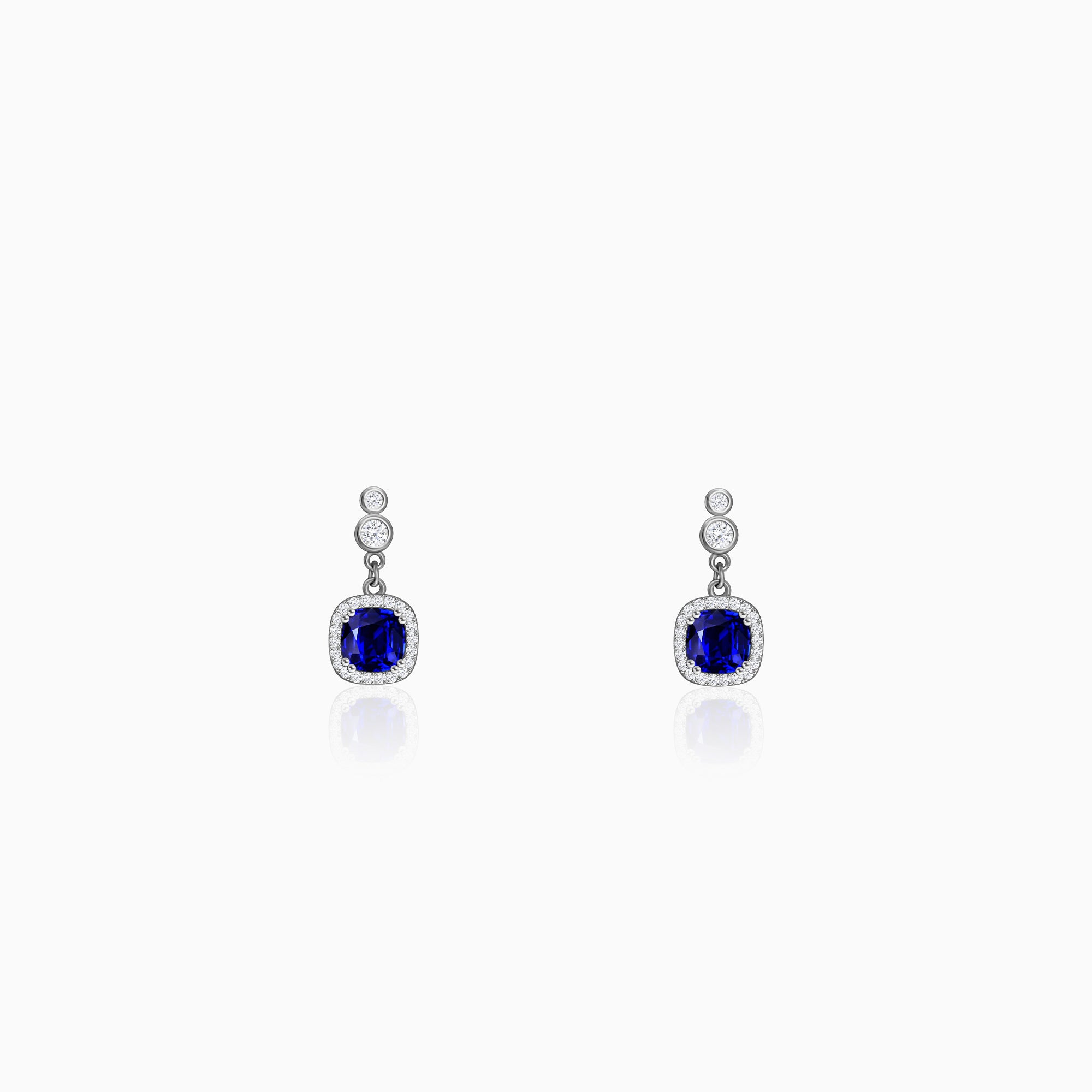 Oval Blue Stone Sapphire Dangle Diamond Earrings at Rs 49000/pair in Mumbai