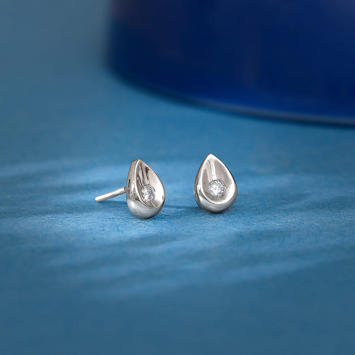 Silver Small Tear Drop Earrings