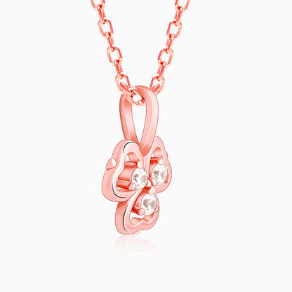 Rose Gold Three Leaf Clover Elegant Set