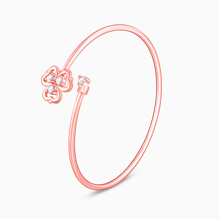 Rose Gold Three Leaf Clover Elegant Set