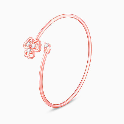 Rose Gold Three Leaf Clover Elegant Set