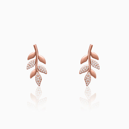 Anushka Sharma Rose Gold Matte Twig Earrings