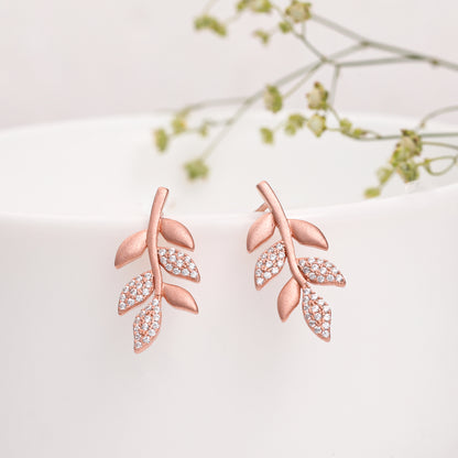 Anushka Sharma Rose Gold Matte Twig Earrings