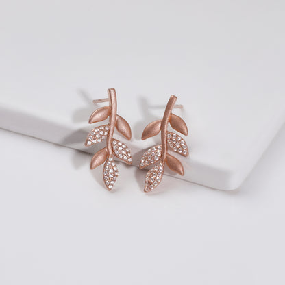 Anushka Sharma Rose Gold Matte Twig Earrings