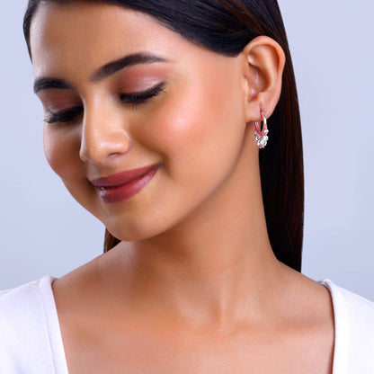 Anushka Sharma Rose Gold Charm Hoop Earrings