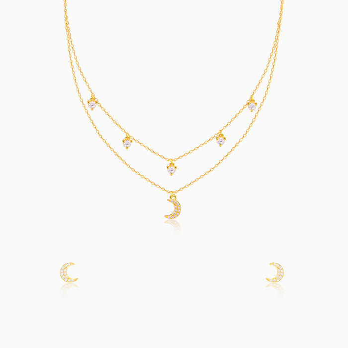 Golden Crescent Zircon Set