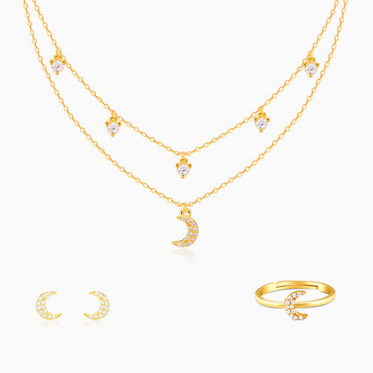 Golden Crescent Zircon Set Of Three