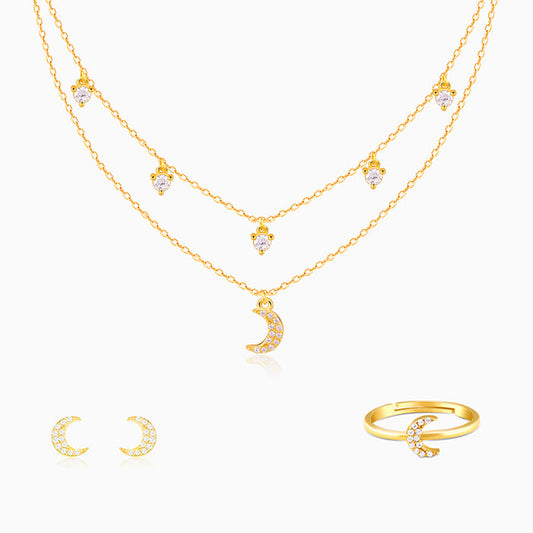 Golden Crescent Zircon Set Of Three